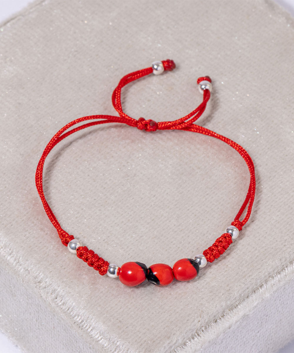 Pulsera Huayruro Bebé Plata | Mellany Joyas